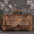 Sac à Main de Voyage en Cuir Crazy Horse Véritable, Résistant et Léger