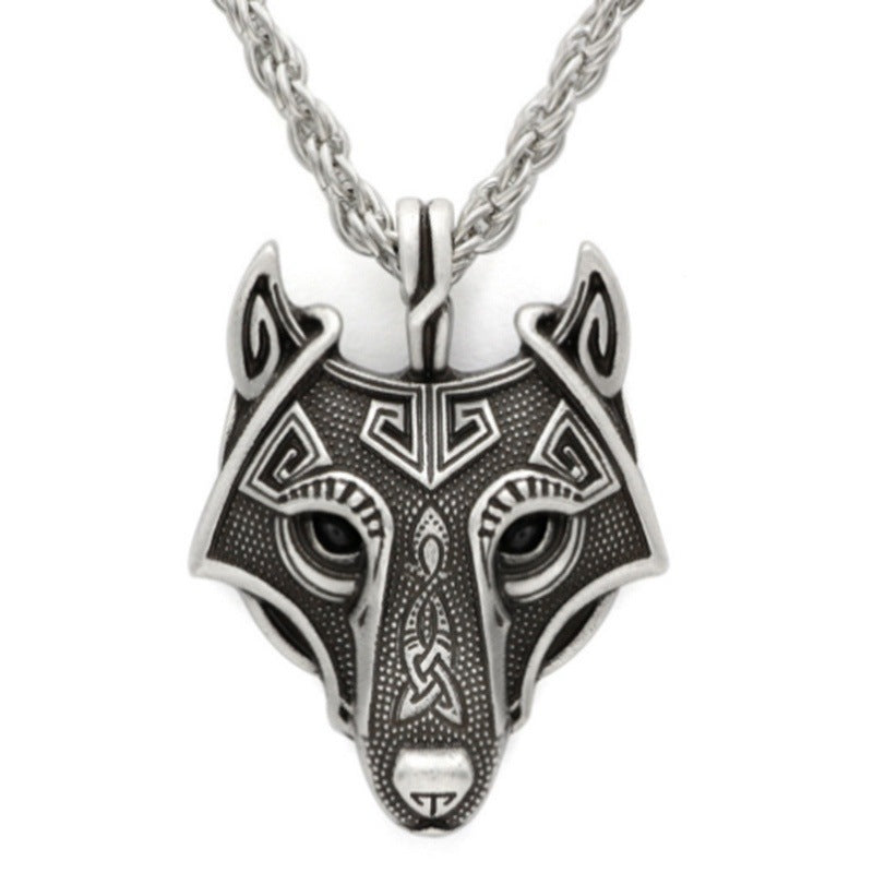 Collier Pendentif Tête de Loup VINTAGE VIKING FORCE LABORATORIES Ornement Animal