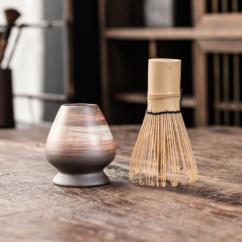 Bol Matcha — Ensemble de thé japonais pour matcha, Fouet à thé, Pinceau en bambou, Cent Benli Dynastie Song, Cérémonie du thé Zen