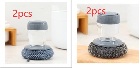 Brosse à Main avec Distribution de Savon pour Cuisine - Outil Nettoyant Poussoir 80 caractères