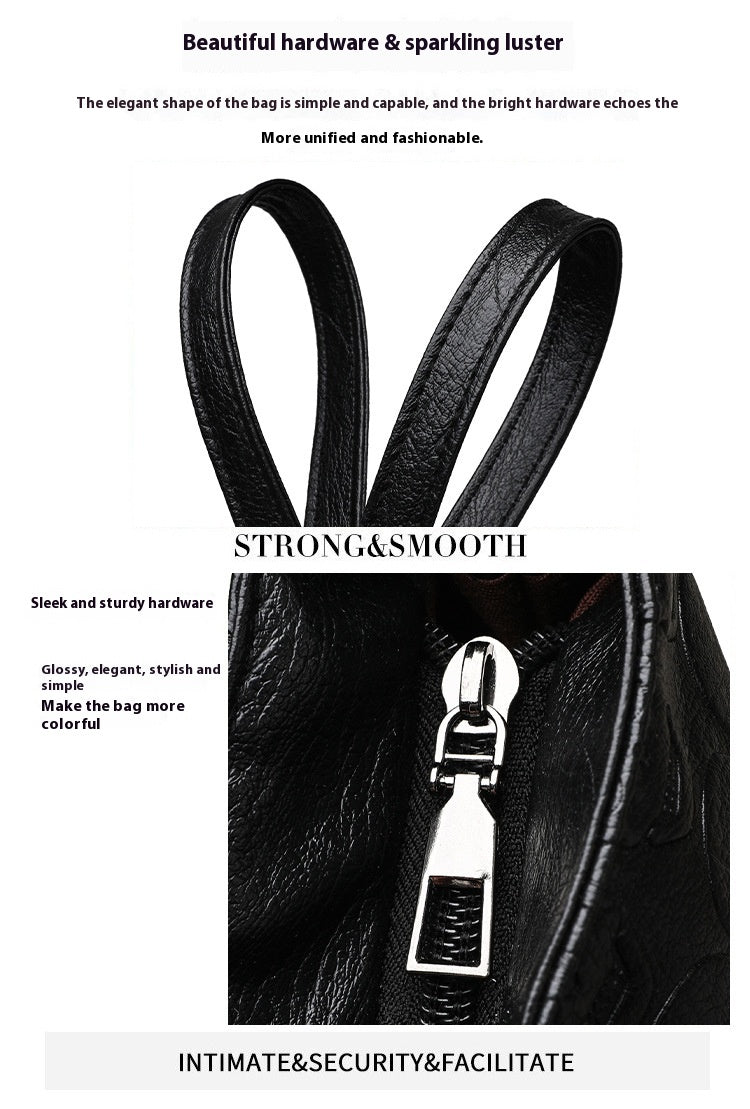 Sac fourre-tout femme grande capacité à une épaule, polyvalent en bandoulière, couleur unie