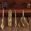 European-style Retro Affordable Luxury Inlaid With Phoenix Tail Scissors Set