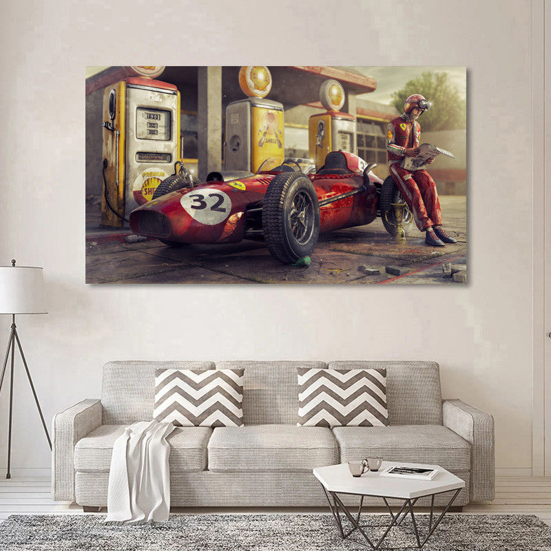Affiche Vintage de Course Classique sur Toile