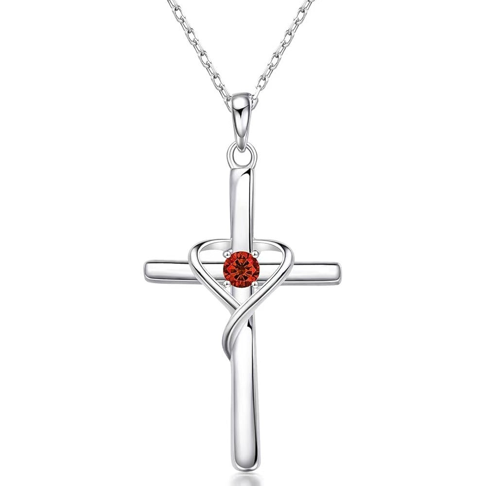 Collier Pendentif Croix en Diamants Forme Cœur pour Femmes - Pâques Élégant