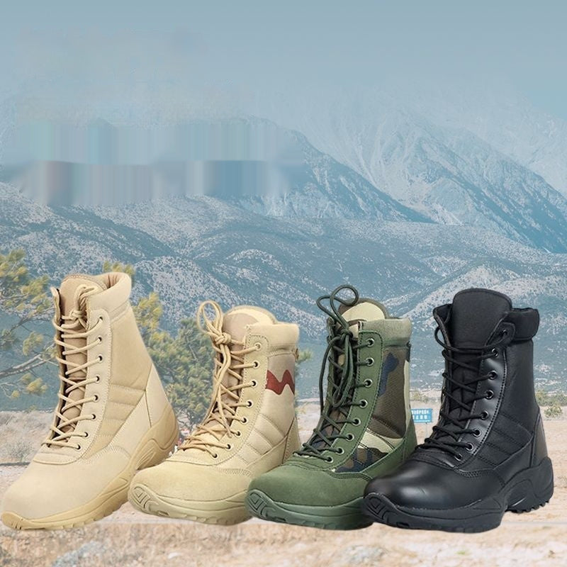 Chaussures hautes d’extérieur camouflage style britannique, résistantes et antidérapantes pour randonnée