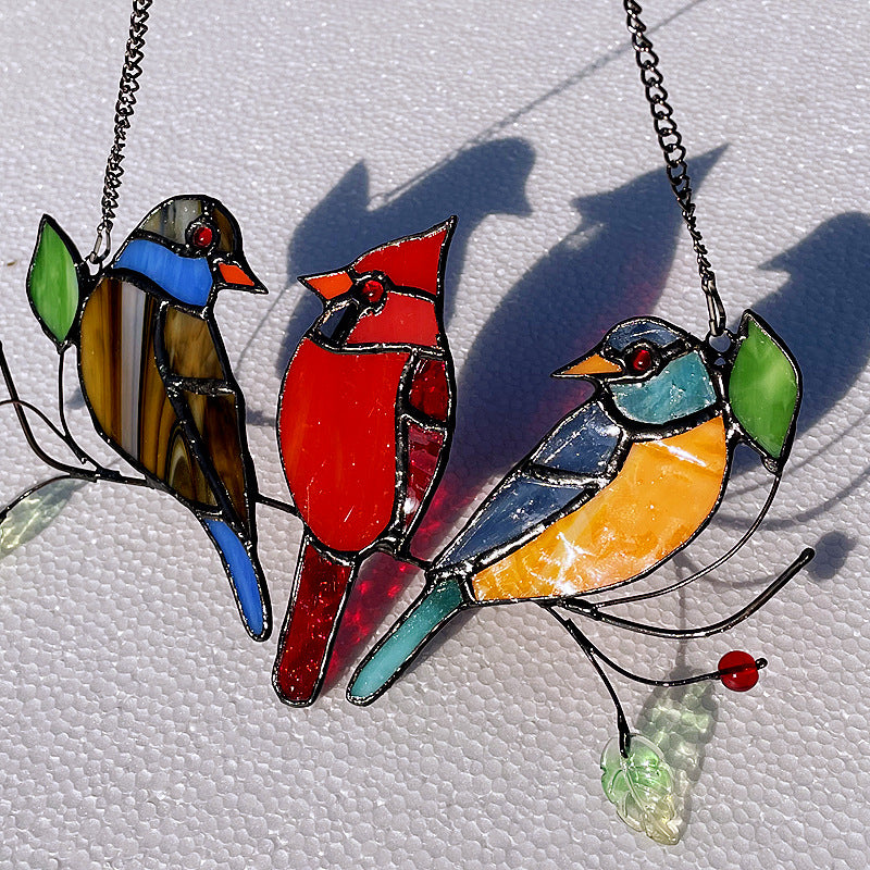 Stained Glass Craft Glass Bird Pendant