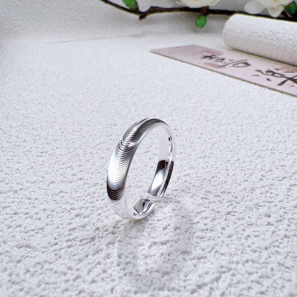 Bague Ouverte Effet Œil de Chat en Argent Sterling 999, Style Minimaliste & Élégant, Parfaite pour le Quotidien, les Rendez-vous et Cadeaux, Idéal Cadeau de Saint-Valentin