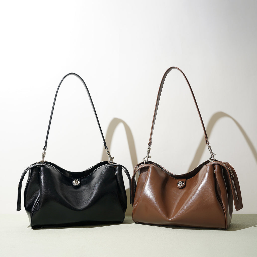 Sac à Épaule en Cuir Véritable, Style Occidental Élégant et Contemporain