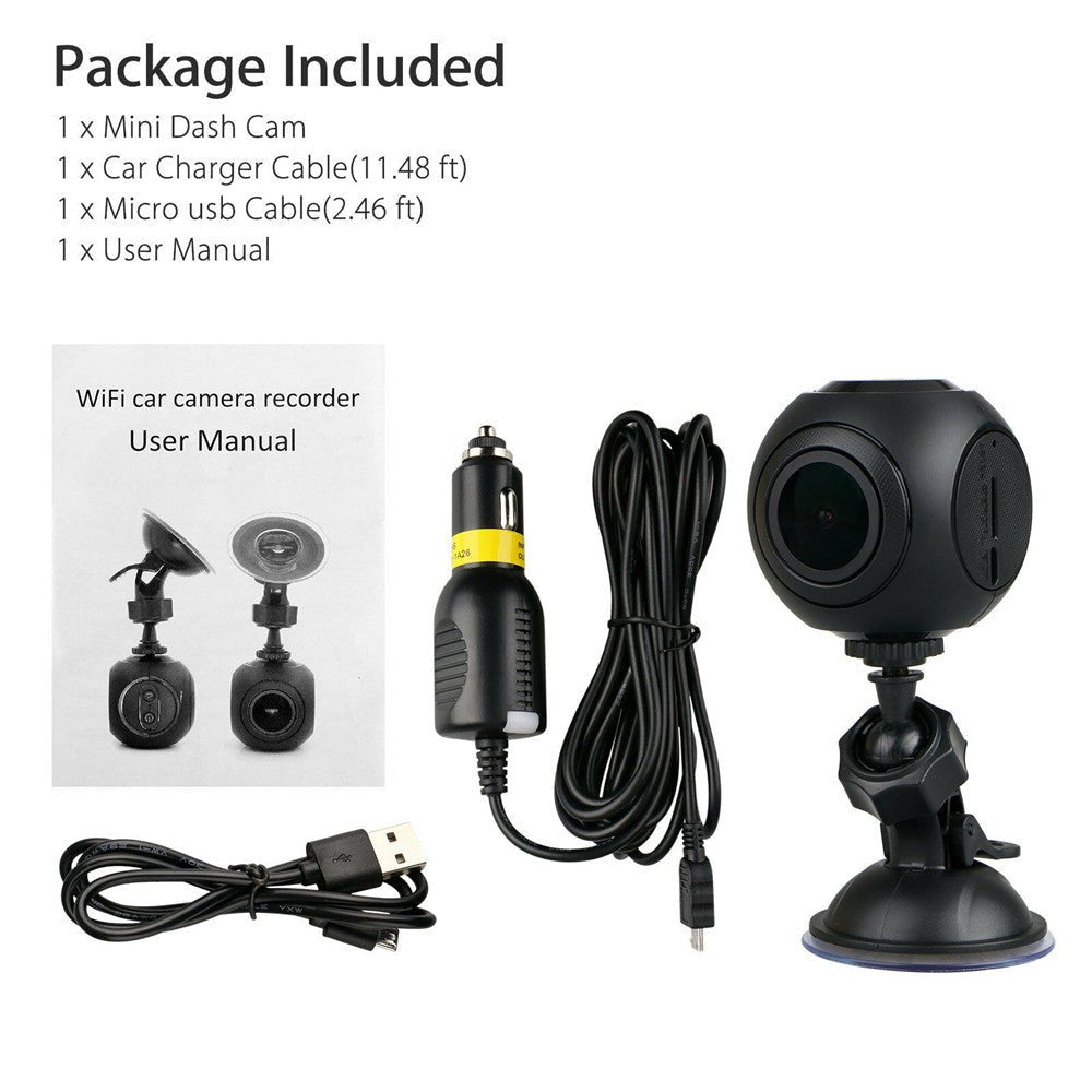 Caméra Dashboard Mini WiFi Voiture FHD 1080P avec GPS, Capteur G, Vision Nocturne - IVOIRART.COM