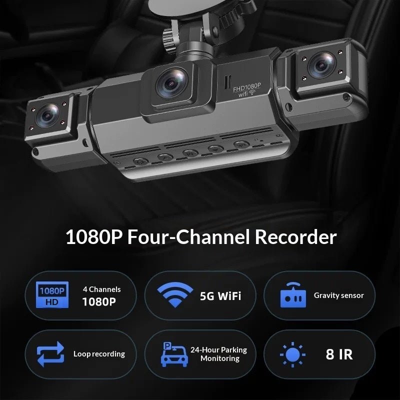Caméra de bord 4K/1080P HD avec connectivité smartphone et vision nocturne GPS+WiFi - IVOIRART.COM