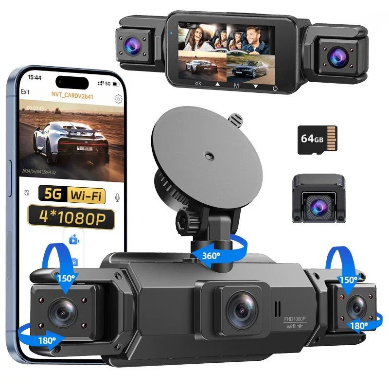 Caméra de bord 4K/1080P HD avec connectivité smartphone et vision nocturne GPS+WiFi - IVOIRART.COM