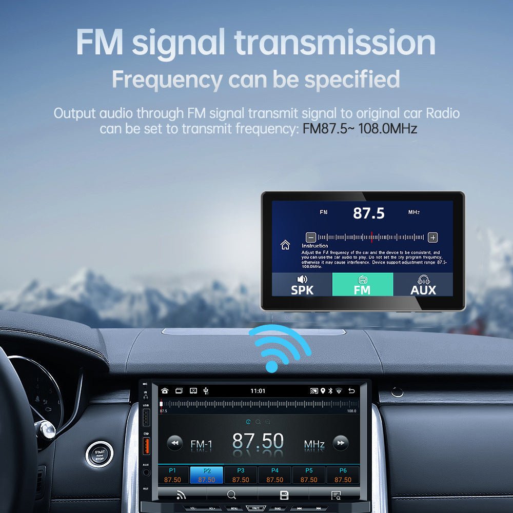 Caméra de projection CARPLAY sans fil 7 pouces avec enregistrement avant/arrière. - IVOIRART.COM