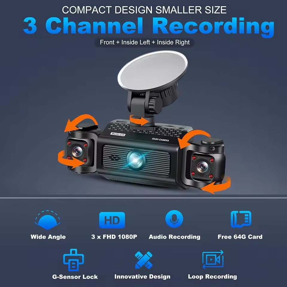 Caméra de tableau de bord 1080P, HD avec vision nocturne et surveillance parking - IVOIRART.COM