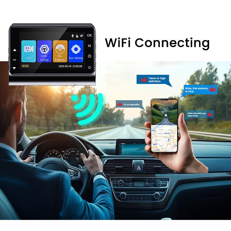 Caméra de tableau de bord HD 4K/2K double face 3 pouces avant et arrière modèleX - IVOIRART.COM