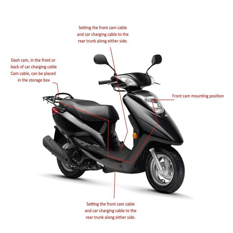 Caméra de Tableau de Bord pour Moto avec Double Objectif, Étanche et Haute Définition - IVOIRART.COM