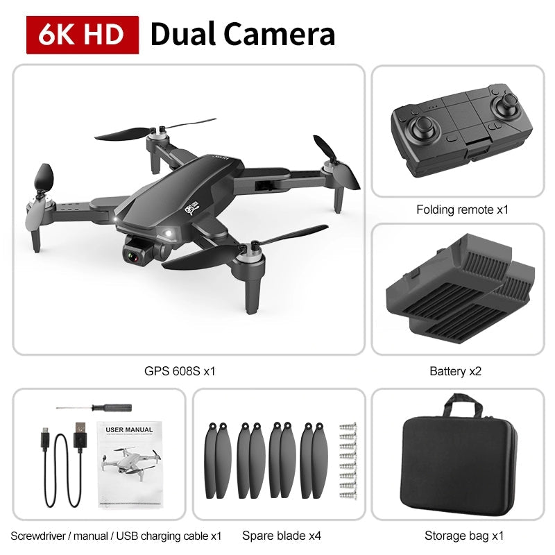 Caméra double haute définition GPS avec contrôle à distance 4 canaux pour drone - IVOIRART.COM