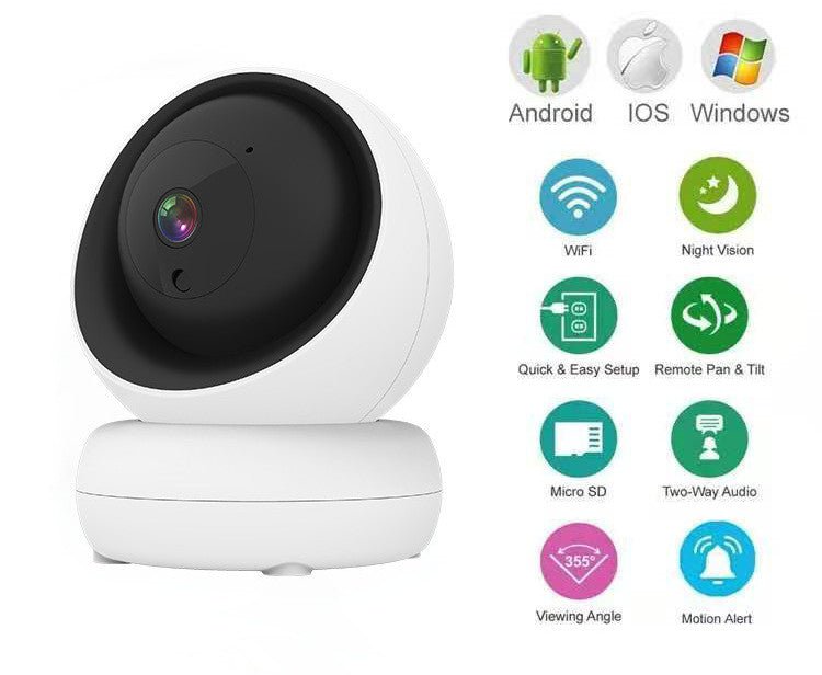 Caméra Intelligente Sans Fil Tuya, Caméra Wi-Fi Pivotante Intérieure HD 1080p avec Contrôle PTZ et Alarme - IVOIRART.COM