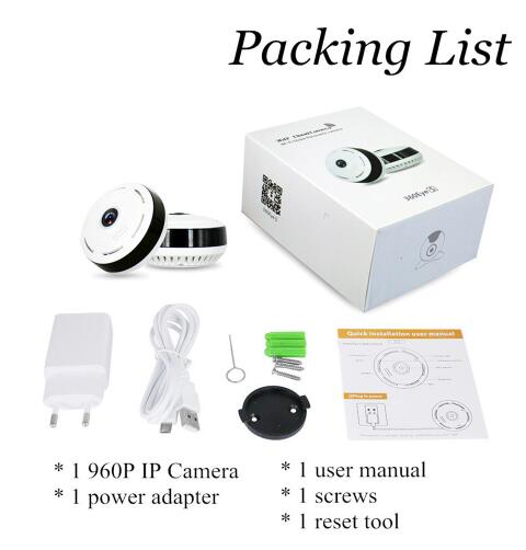 Caméra IP Wifi Cobell 960P, Sécurité Domicile Sans Fil, Panoramique 360° VR - IVOIRART.COM