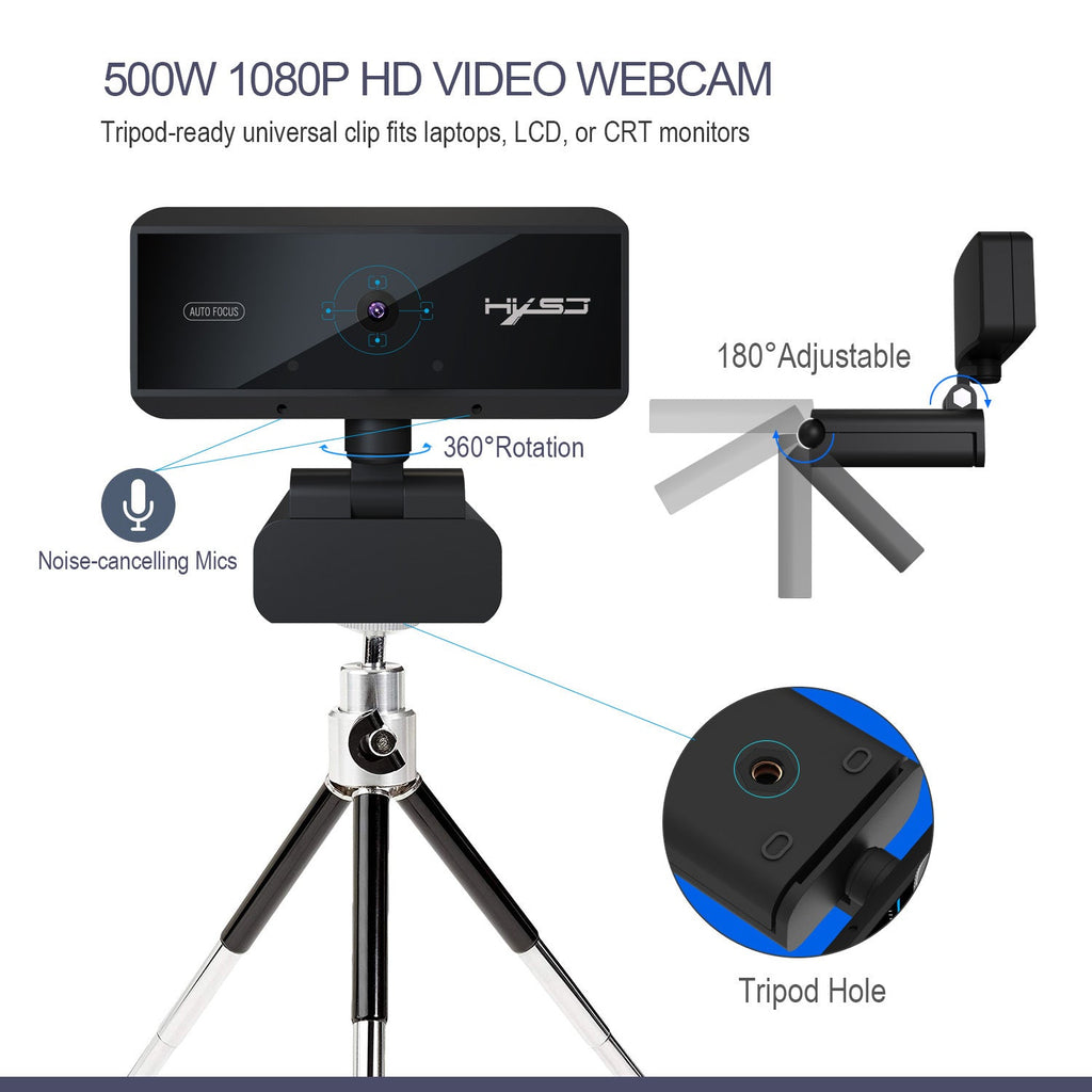 Caméra vidéo informatique HD à autofocus 5 millions pixels USB 2.0 avec capteur CMOS - IVOIRART.COM