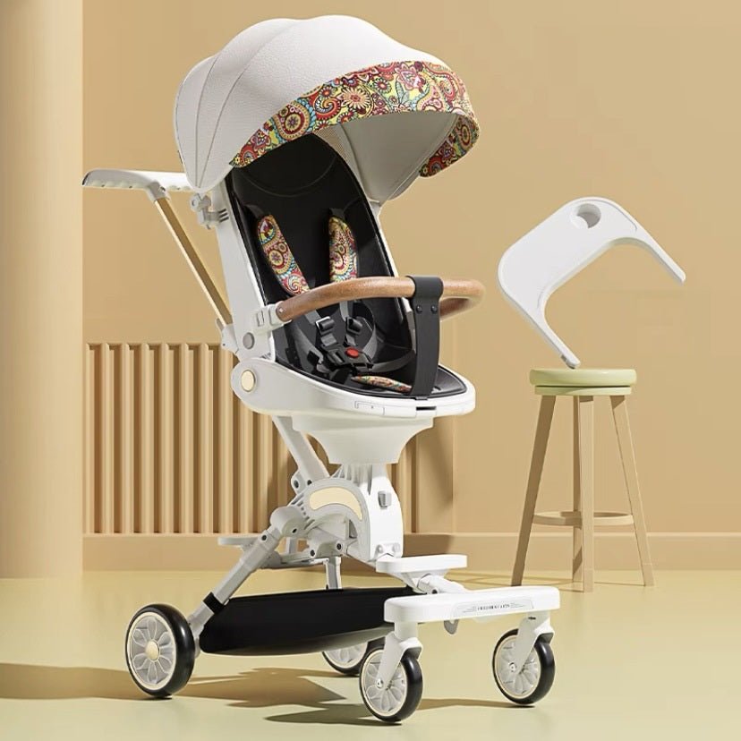 Can Sit And Lie Flat Two-way Folding Lightweight Shock-absorbing High-view Stroller - IVOIRART.COM