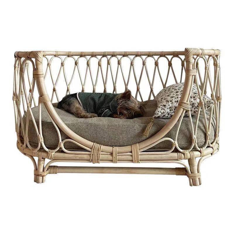Canapé pour Animaux en Rotin Tissé à la Main, Lit Confortable pour Chiens - IVOIRART.COM