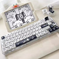 Capuchon de touche Fantaisie Chaton MOA Hauteur Plateau Noir et Blanc, Clé Mignonne en Stock - IVOIRART.COM