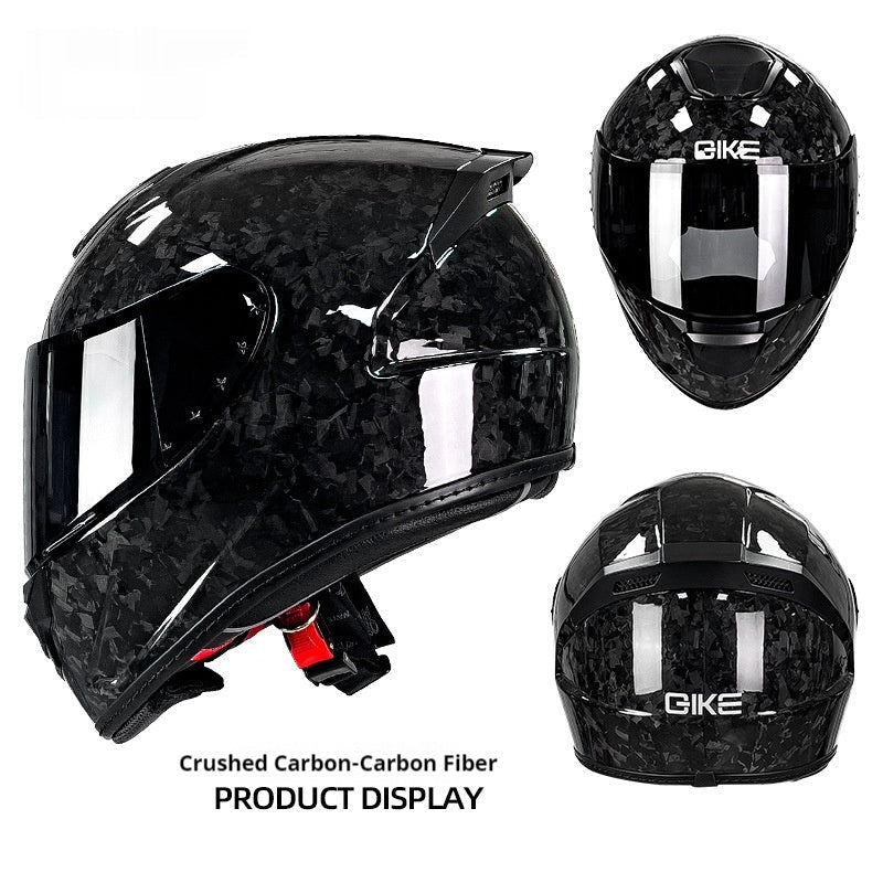Carbon Fiber Motorcycle Helmet Motorcycle Personality Lightweight Full Cover Type - IVOIRART.COM