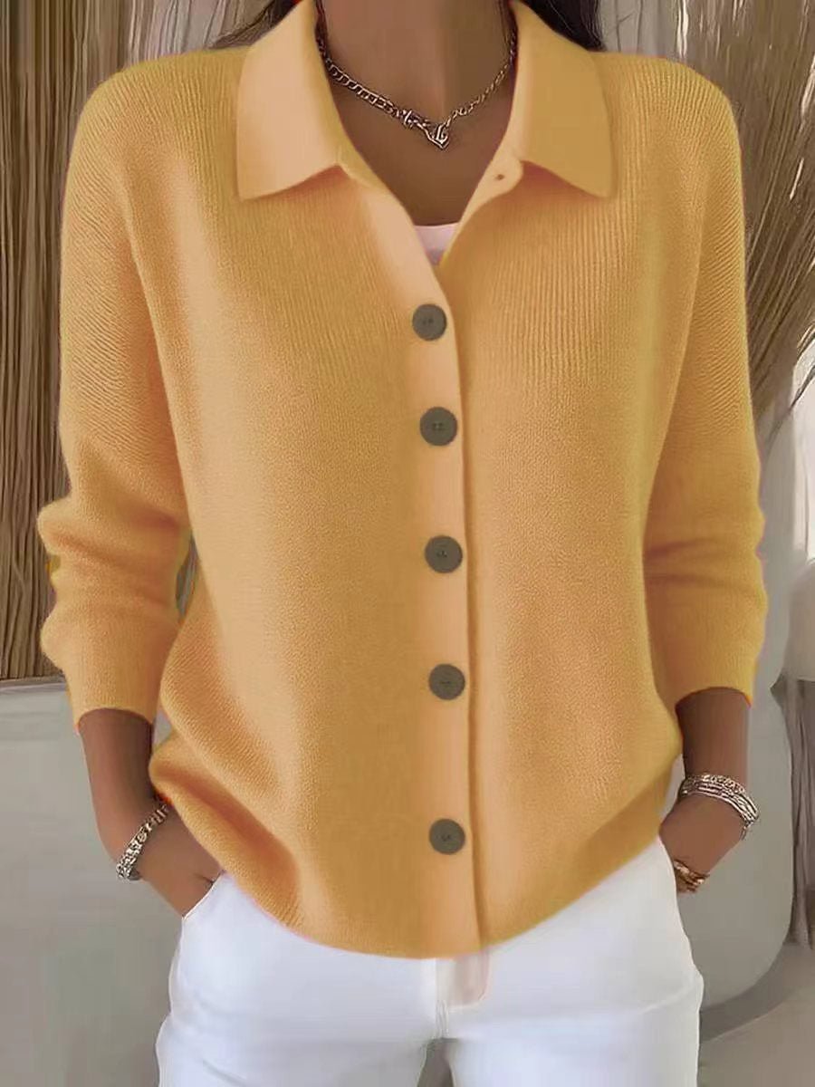 Cardigan à col châle en maille à boutons pour femmes, élégant et confortable - IVOIRART.COM