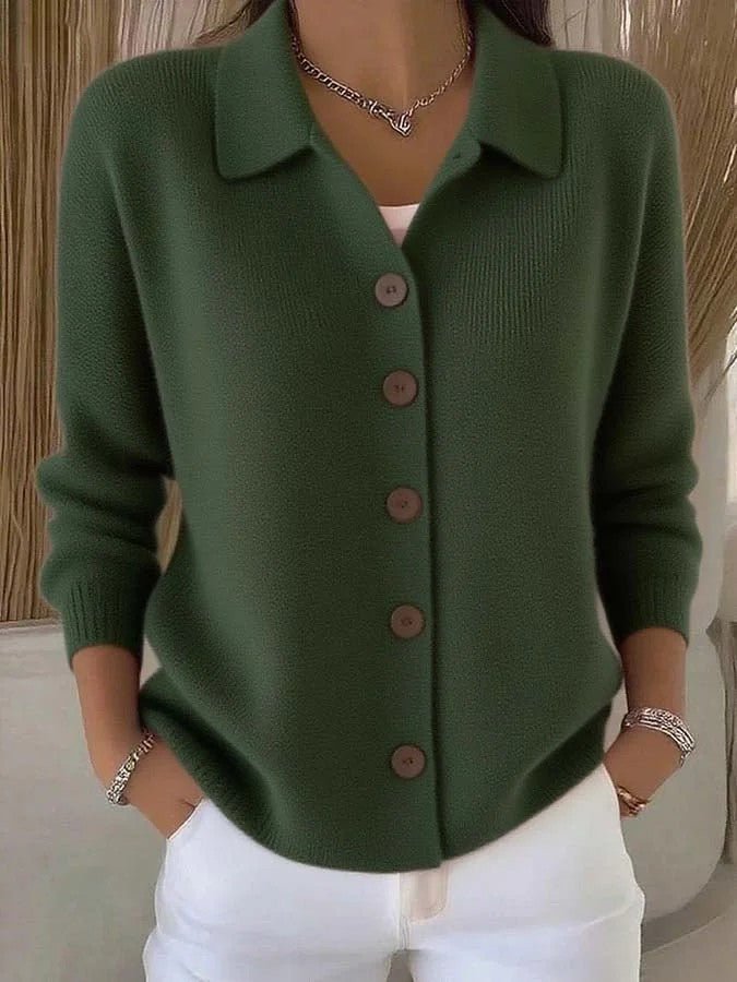 Cardigan à col châle en maille à boutons pour femmes, élégant et confortable - IVOIRART.COM