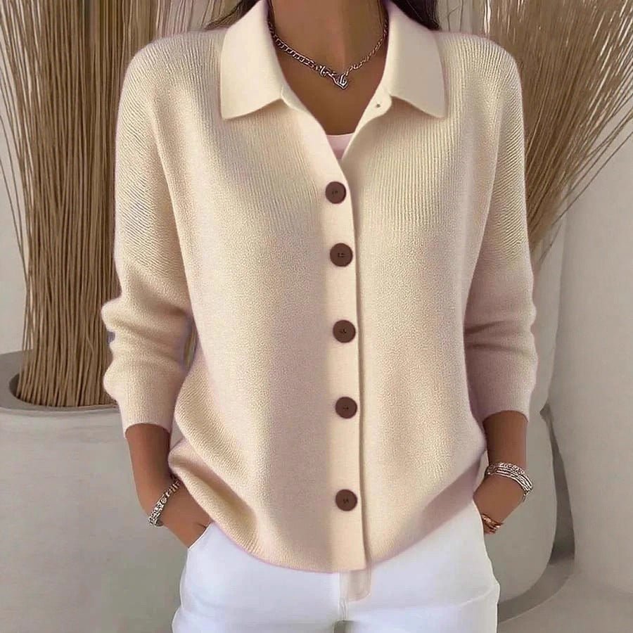 Cardigan à col châle en maille à boutons pour femmes, élégant et confortable - IVOIRART.COM