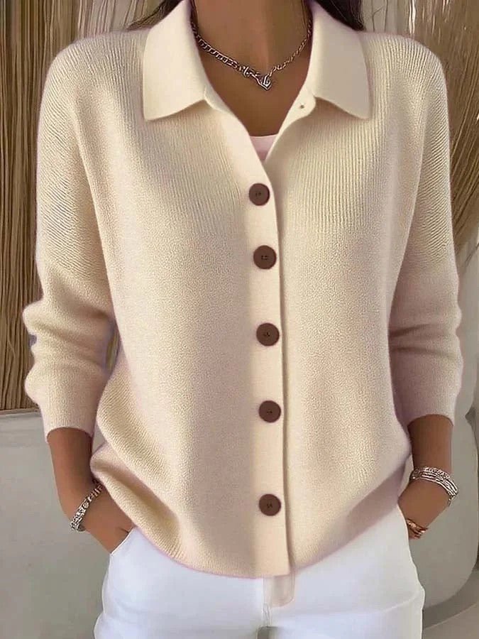 Cardigan à col châle en maille à boutons pour femmes, élégant et confortable - IVOIRART.COM