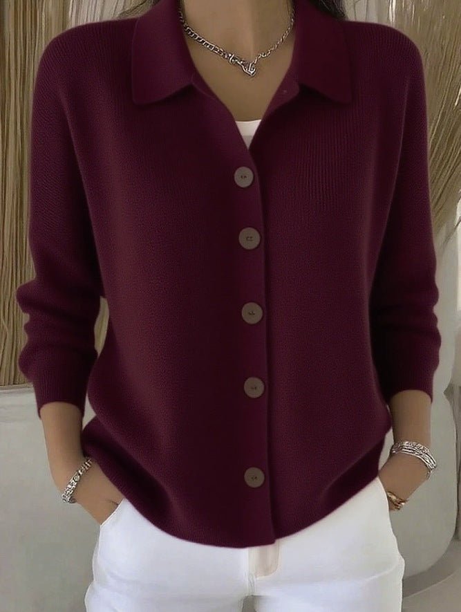 Cardigan à col châle en maille à boutons pour femmes, élégant et confortable - IVOIRART.COM