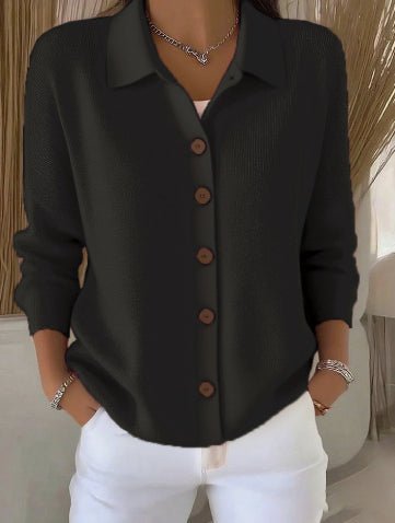 Cardigan à col châle en maille à boutons pour femmes, élégant et confortable - IVOIRART.COM