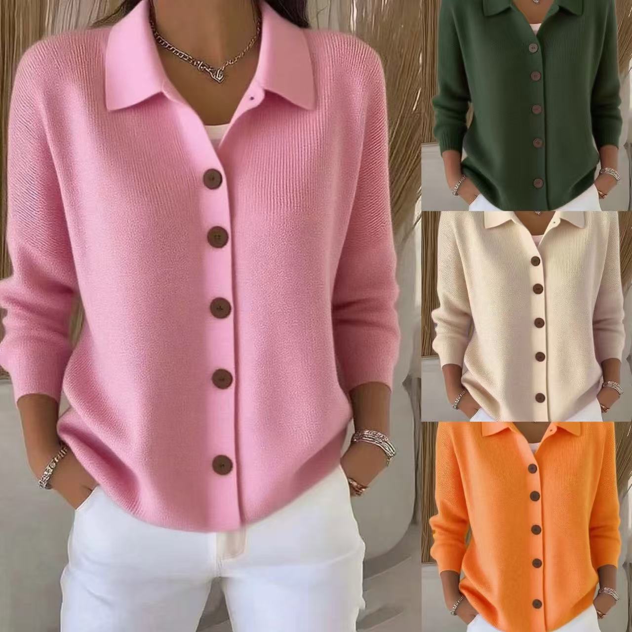 Cardigan à col châle en maille à boutons pour femmes, élégant et confortable - IVOIRART.COM