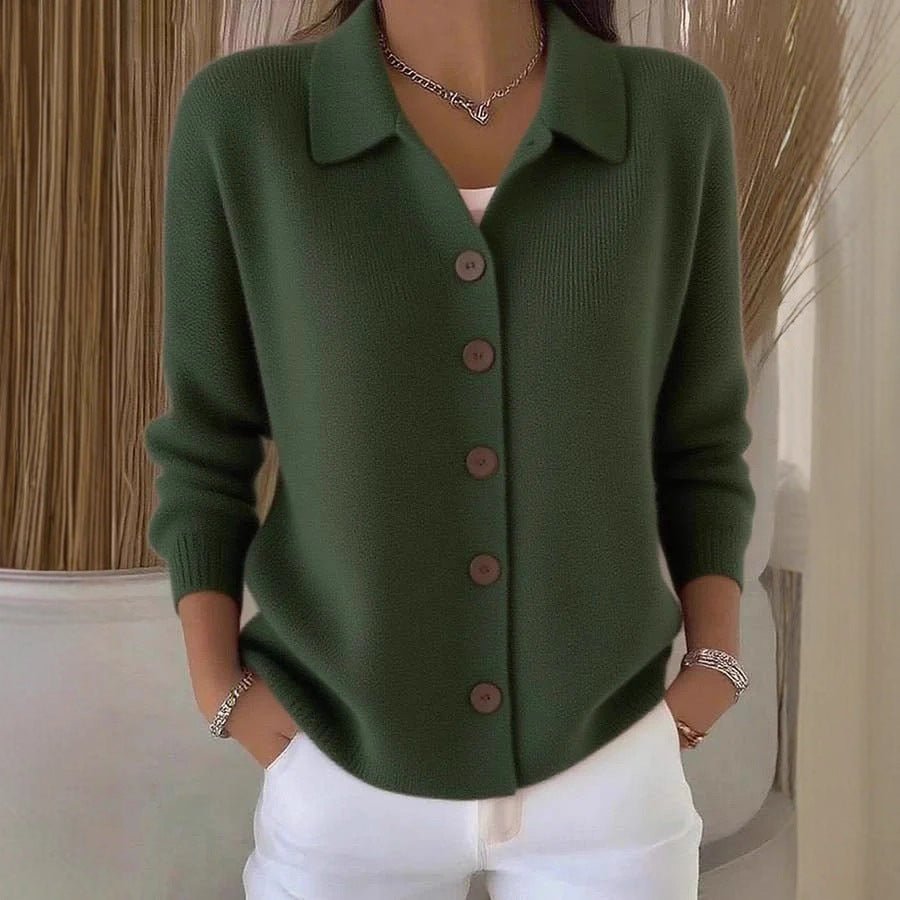 Cardigan à col châle en maille à boutons pour femmes, élégant et confortable - IVOIRART.COM