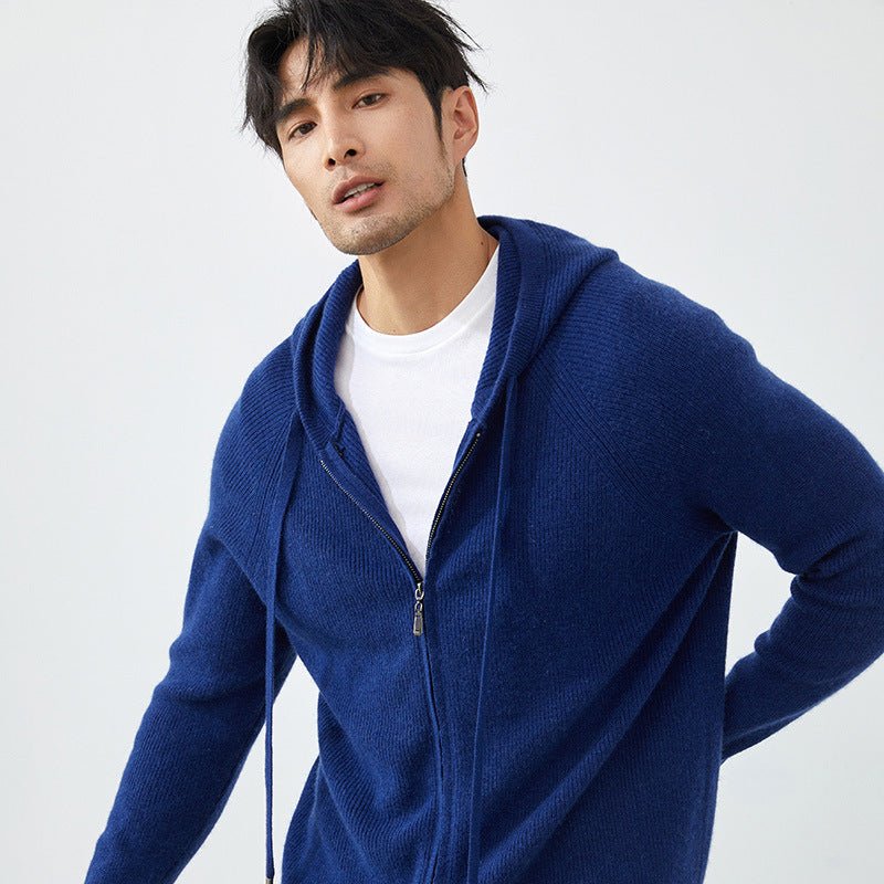 Cardigan capuche homme cachemire automne-hiver épais loose coupe courte chicXXL - IVOIRART.COM