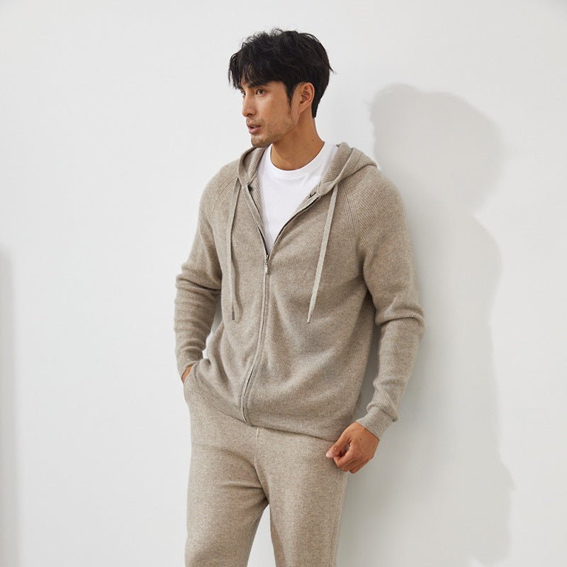 Cardigan capuche homme cachemire automne-hiver épais loose coupe courte chicXXL - IVOIRART.COM