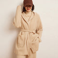 Cardigan en cachemire double-face à capuche, loose, automne-hiver, taille unique. - IVOIRART.COM
