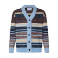Cardigan rayé dopamine pour couple - Mohair synthétique doux style campus automne - IVOIRART.COM