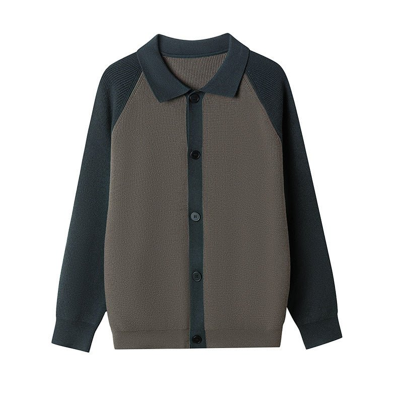 Cardigan tricoté à col roulé pour homme automne-hiver, style décontracté en modal - IVOIRART.COM