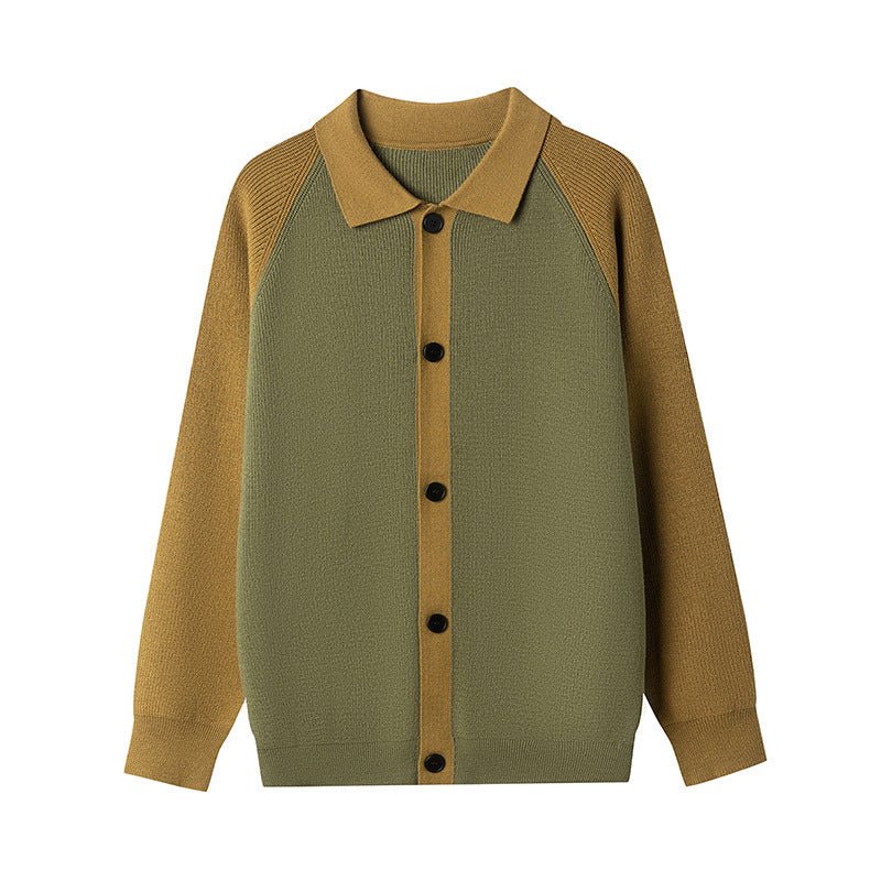 Cardigan tricoté à col roulé pour homme automne-hiver, style décontracté en modal - IVOIRART.COM