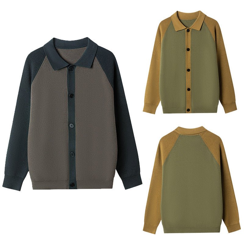 Cardigan tricoté à col roulé pour homme automne-hiver, style décontracté en modal - IVOIRART.COM