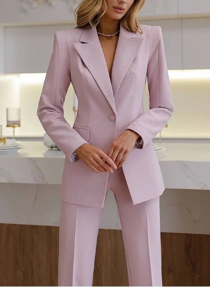 Carmine Pink Formal And Fashionable 2-Piece Suit - IVOIRART.COM