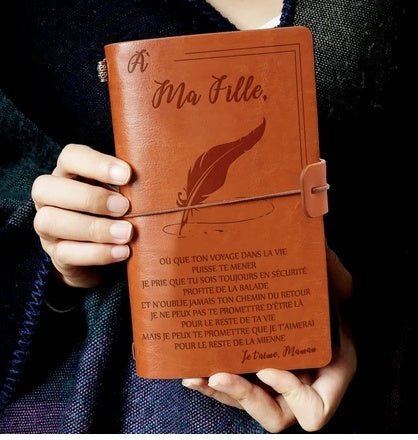 Carnet d'affaires en cuir véritable pour notes et écriture professionnelle - IVOIRART.COM