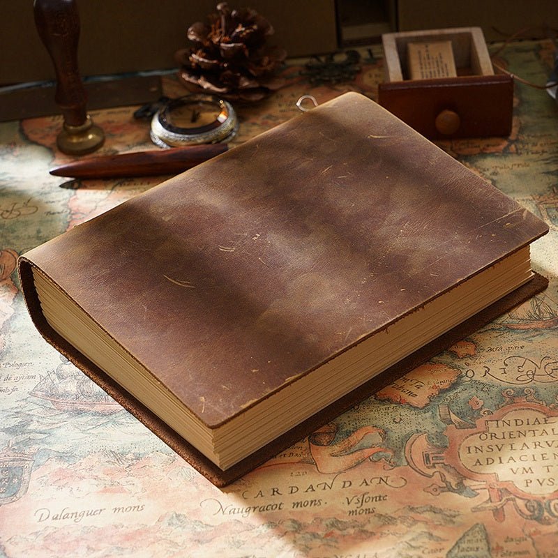 Carnet Original fait main en cuir de vachette, carnet rétro créatif et journal - IVOIRART.COM