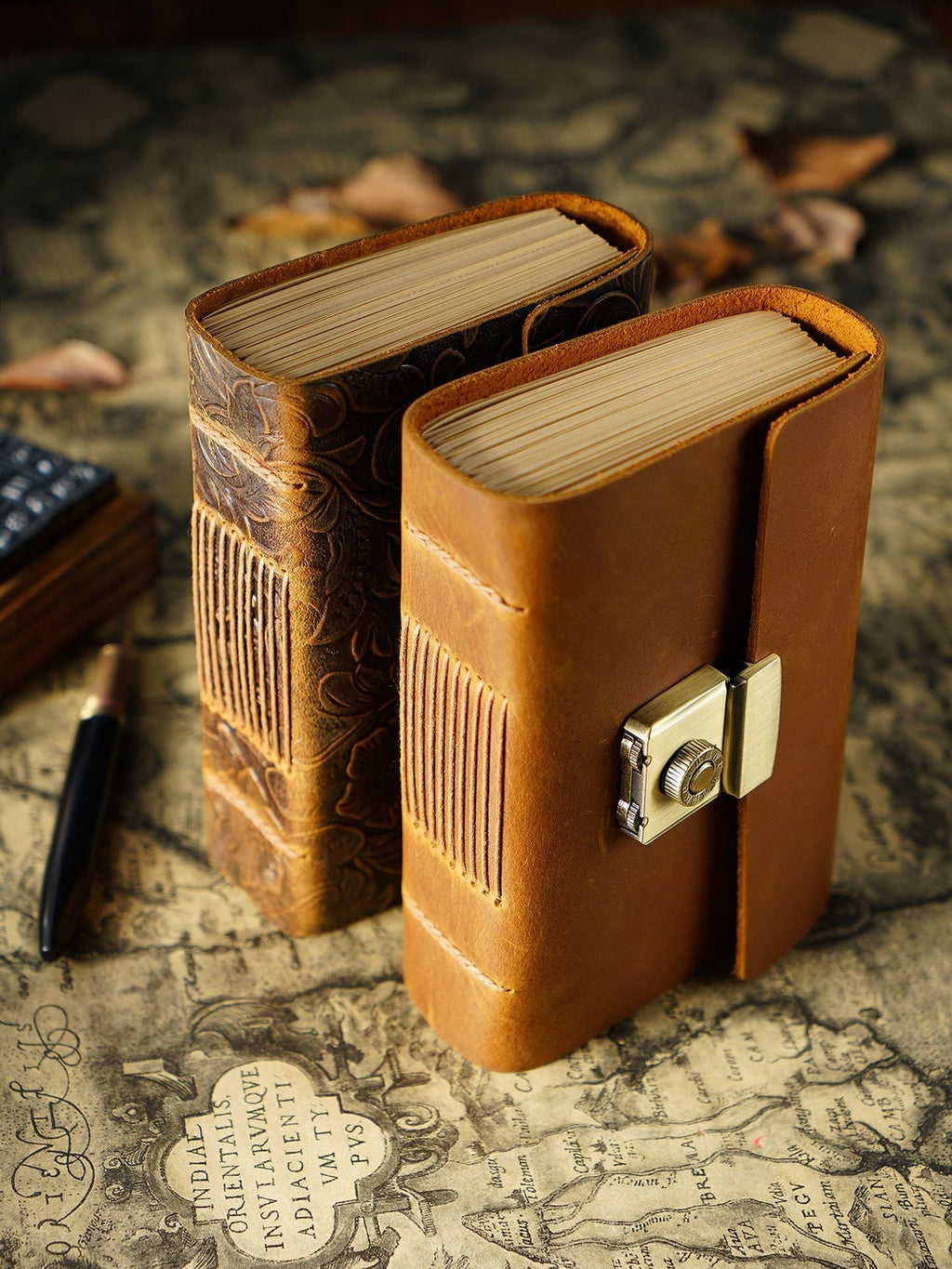 Carnet Vintage en Cuir de Vachette - Cahier Style Rétro Authentique - IVOIRART.COM