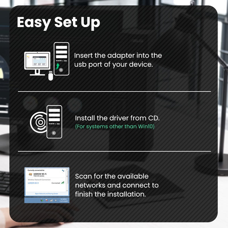 Carte Réseau Sans Fil USB Récepteur Wi-Fi Double Bande 650M Modèle CM448 - IVOIRART.COM