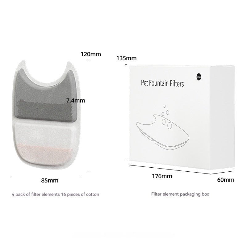 Cartouches filtre fontaine eau pour animaux charbon actif + coton 4 pcs, blancfr - IVOIRART.COM