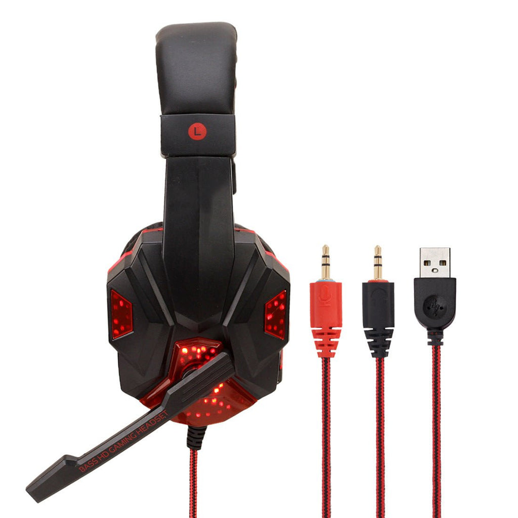 Casque audio filaire avec microphone, câble tressé et éclairage LED pour PC et consoles - IVOIRART.COM