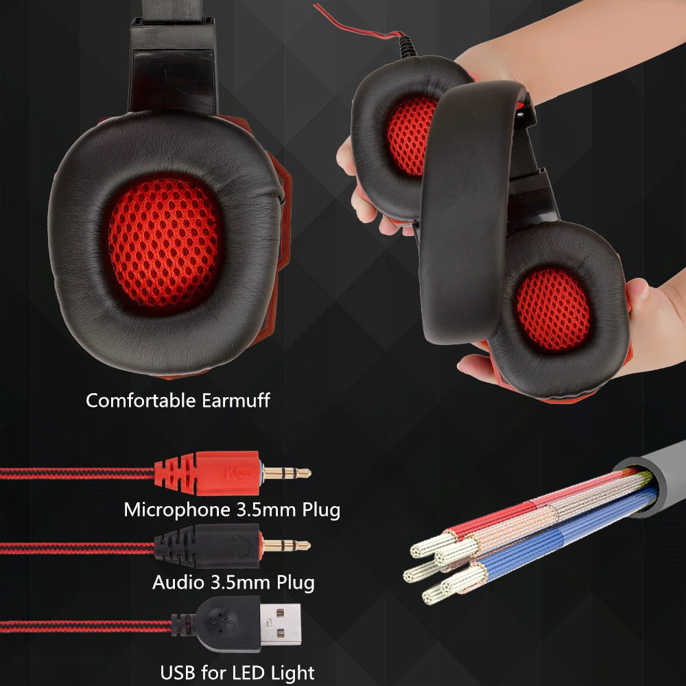 Casque audio filaire avec microphone, câble tressé et éclairage LED pour PC et consoles - IVOIRART.COM